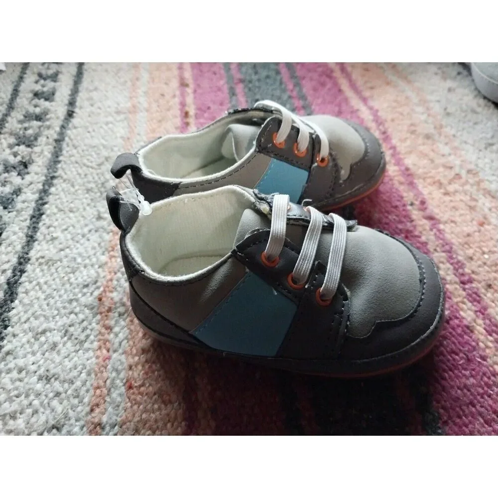 Child Of Mine By Carters 3-6 Months Baby Shoes Grey And Blue